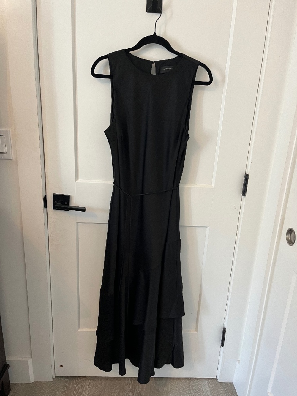 Banana Republic Black Satin Maxi Dress